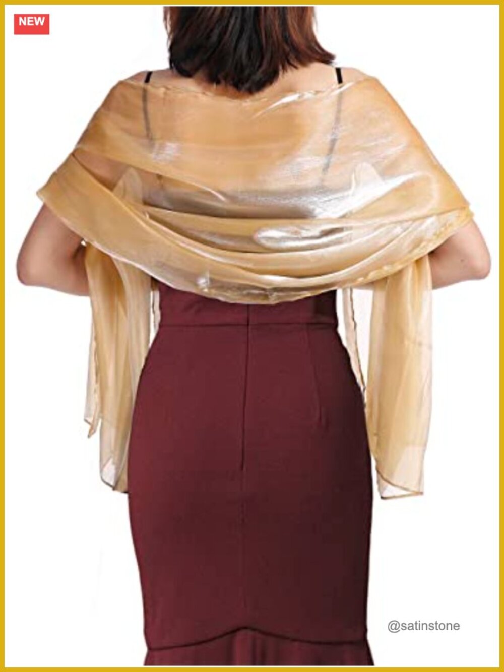 Sheer Metallic Shawl Wrap for Evening Dresses Wedding Bridesmaid